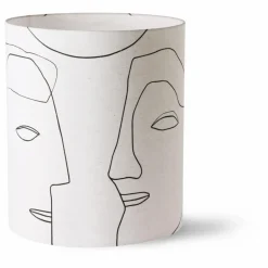 New Abat-jour cylindre Visage en lin Luminaires