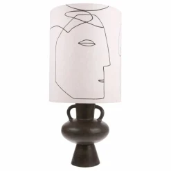 New Abat-jour cylindre Visage en lin Luminaires