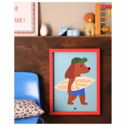 Sale Affiche Chien Surfeur Enfant Décoration Murale|Déco Murale Enfant