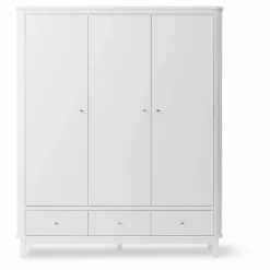 Clearance Armoire 3 portes en bouleau 204x168 cm | Enfant Rangement Enfant