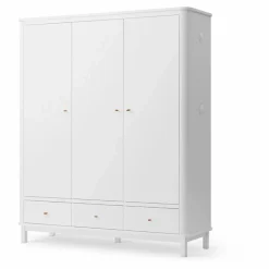 Clearance Armoire 3 portes en bouleau 204x168 cm | Enfant Rangement Enfant
