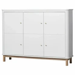 Clearance Armoire multi-rangement 3 portes en chêne | Enfant Armoires|Rangement Enfant