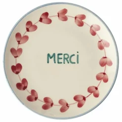 Assiette à dessert en céramique Merci | Enfant Vaisselle Enfant|Art De La Table