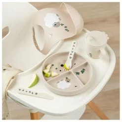 Clearance Assiette compartimentée avec ventouse Tiny Farm | Premiers Repas|Puériculture