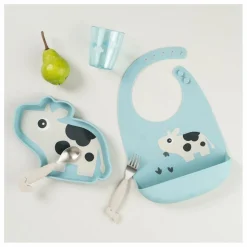 Hot Assiette en silicone avec ventouse Dotti | Premiers Repas|Puériculture