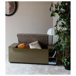 Banc coffre Cameleon en bois laqué et tissu effet tweed | Chaises, Tabourets, Bancs