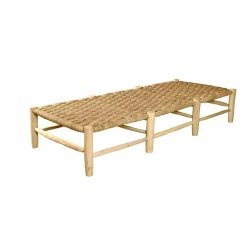 Hot Banquette 8 pieds en bois brut et palme Canapés, Fauteuils