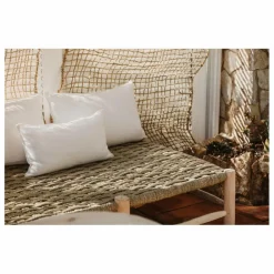 Hot Banquette 8 pieds en bois brut et palme Canapés, Fauteuils