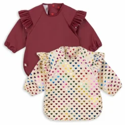 Bavoirs à manches Coeurs - Set de 2 Bavoirs|Puériculture