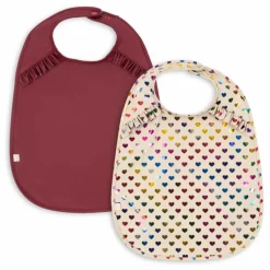 Clearance Bavoirs à volants Cœurs - Set de 2 Bavoirs|Puériculture