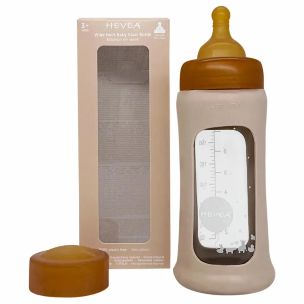 Sale Biberon en verre à col large avec housse de protection Débit moyen | Biberons|Puériculture