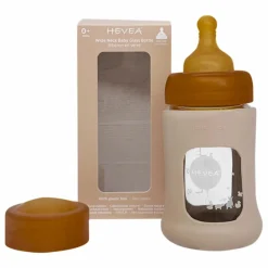 Clearance Biberon en verre à col large avec housse de protection Débit lent | Biberons|Puériculture