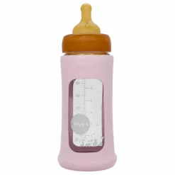 Biberon en verre à col large avec housse de protection Débit moyen | Biberons|Puériculture