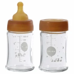 Clearance Biberons en verre à col large Débit lent - Lot de 2 Biberons|Puériculture