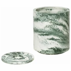 Best Boîte ronde à coton-tige avec couvercle Mist | Salle De Bain