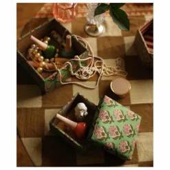 Online Boîtes carrées Emma en bois et coton - set de 2 | Petits Rangements