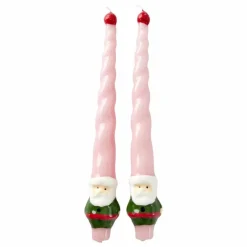 Bougies Père Noël - Set de 2 | Homme/Enfant Décoration De Fête|Bougies, Senteurs