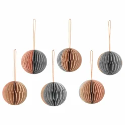Discount Boule de Noël en papier FSC - Set de 6 Enfant Décoration De Fête