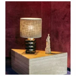 Clearance Bout de canapé Triangolo en travertin Tables, Bureaux