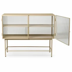 Sale Buffet Haze, en verre strié et métal | Meubles De Rangement