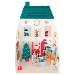 Discount Calendrier de l'avent en papier La maison du Père Noël Enfant Décoration De Fête