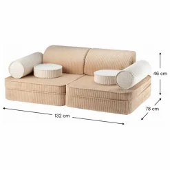 New Canapé modulable en velours côtelé | Enfant Chaises Enfant