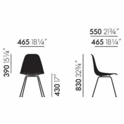 Chaise DSX Plastic - piètement Chromé - Charles & Ray Eames | Chaises, Tabourets, Bancs