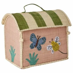 New Coffre de rangement en raphia Papillon | Enfant Rangements|Rangement Enfant