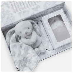 Hot Coffret biberon en silicone médical et doudou lange Augustin le lapin Toile de Jouy - x Tartine et Chocolat | Biberons|Cadeau De Naissance