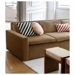 Hot Coussin carré Carino en jacquard à rayures | Coussins