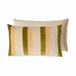 Hot Coussin rayé en velours | Coussins