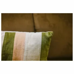 Hot Coussin rayé en velours | Coussins