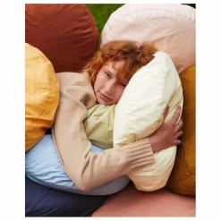 New Coussin rond en percale organique | Coussins