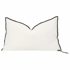 Clearance Coussin Vice Versa Black Line en lin stone washed | Coussins