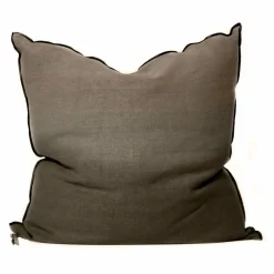 Coussin Vice Versa Black Line en lin stone washed | Coussins