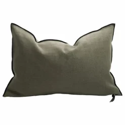 Coussin Vice Versa Black Line en lin stone washed | Coussins