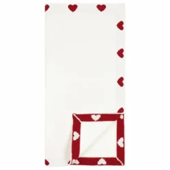 Hot Couverture Maille Cœurs Coton Bio | Couvertures Et Plaids|Linge De Lit Bébé