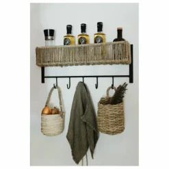 Clearance Etagère en métal et feuille de palmier | Meubles De Rangement