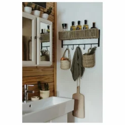 Clearance Etagère en métal et feuille de palmier | Meubles De Rangement