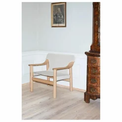 Outlet Fauteuil Bernard en chêne et toile, Shane Schneck Canapés, Fauteuils