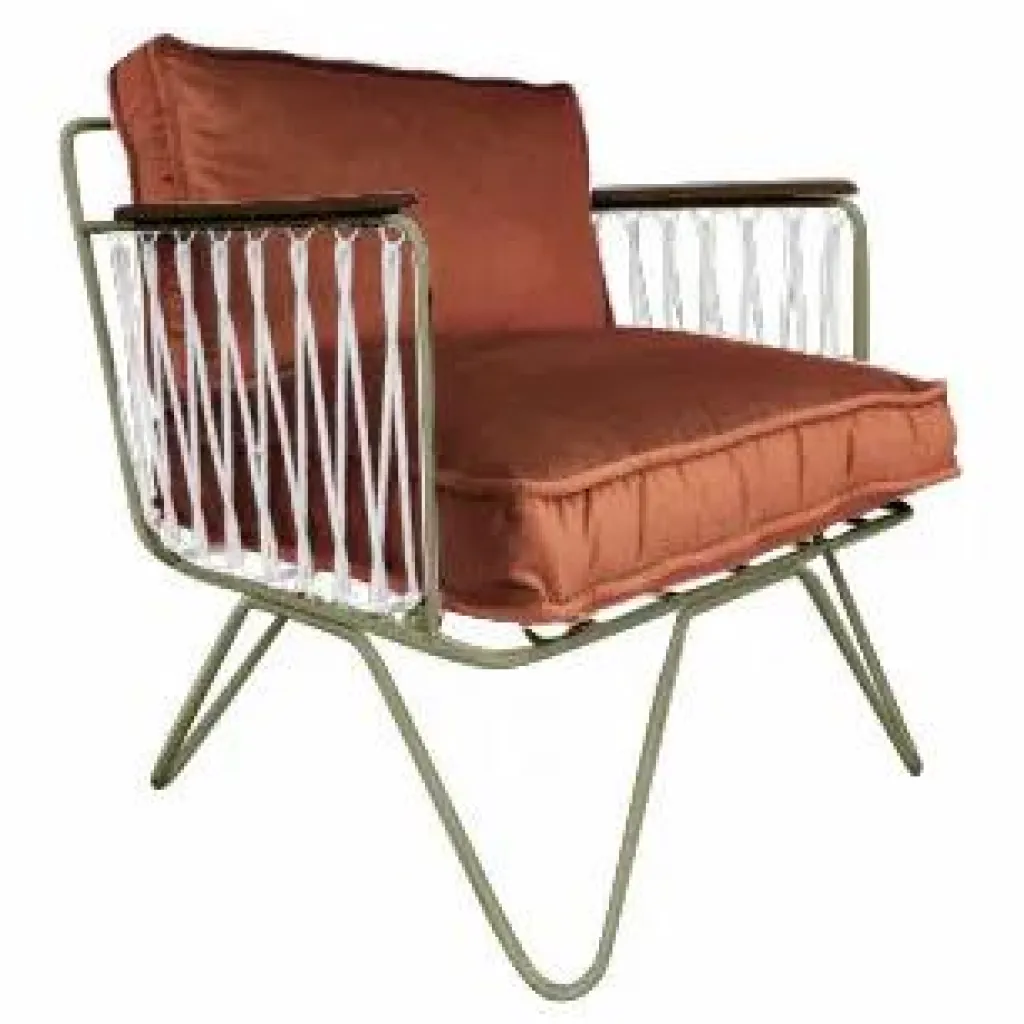 Fauteuil Croisette fer brun epoxy, velours | Canapés, Fauteuils