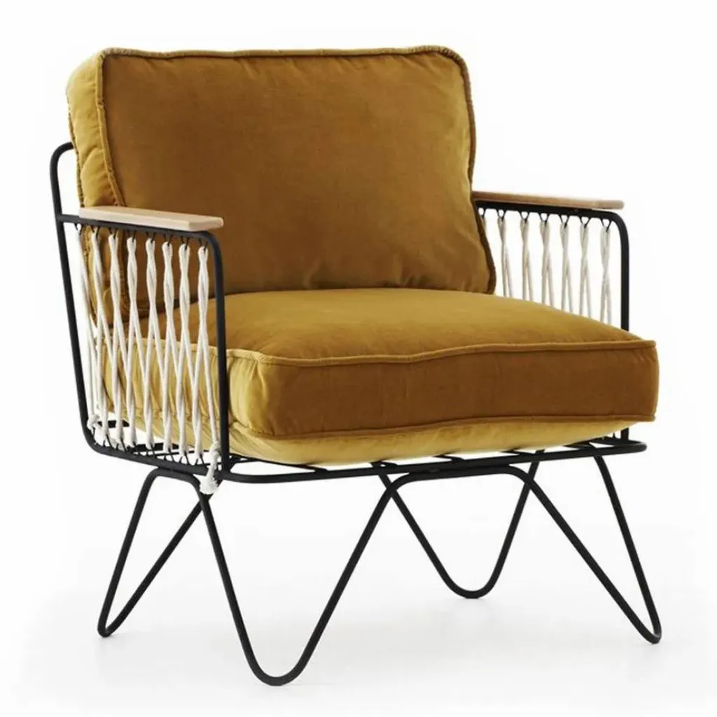 Hot Fauteuil Croisette noir, velours | Canapés, Fauteuils