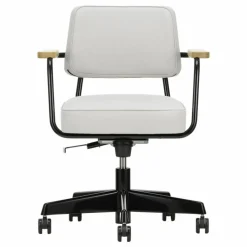 Outlet Fauteuil de bureau Direction Pivotant, piètement noir foncé - Jean Prouvé | Chaises, Tabourets, Bancs