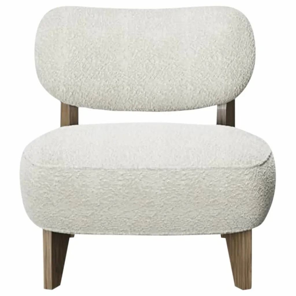 Discount Fauteuil Nicolo en bouclette et chêne fumé - 65 cm | Canapés, Fauteuils