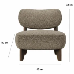 Discount Fauteuil Nicolo en bouclette et chêne fumé - 65 cm | Canapés, Fauteuils