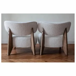 Discount Fauteuil Nicolo en bouclette et chêne fumé - 65 cm | Canapés, Fauteuils