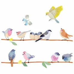 Frise branche d'oiseaux de printemps Enfant Décoration Murale|Déco Murale Enfant