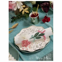 Discount Grandes assiettes Feuilles dorées - Set de 8 Enfant Décoration De Fête