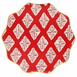 Hot Grandes assiettes Noël motifs Block Print - set de 8 Enfant Décoration De Fête
