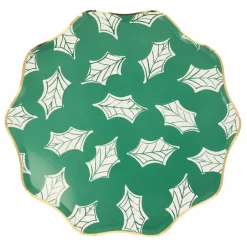 Hot Grandes assiettes Noël motifs Block Print - set de 8 Enfant Décoration De Fête